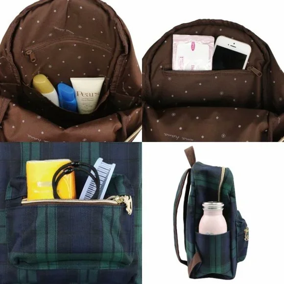Waterproof Plaid Mini Small Travel Backpack - Picture 3 of 10